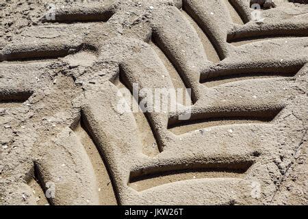 Tire Tread Footprints of a Tractor on the Sand Stock Image Image of
