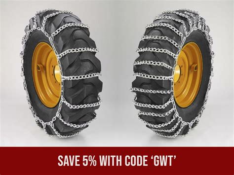 Tractor Tire Chain DUO Style - Part no. DUO263. $501.49. Add to Cart. Compare. Our 17.5-24 snow chains are the perfect fit your your tractor's tires. Guaranteed to fit and made from durable hardened steel, these chains will provide you with traction and peace of mind while handling work on your property or a work site in inclement weather.. 