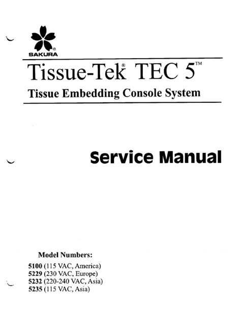 Tissue tek tec 5 service manual. - Briggs and stratton 20hp engine manual.