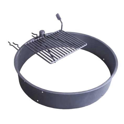 Titan Great Outdoors 36-in Steel Fire Ring with 15.5-in. x 19.5-in ...