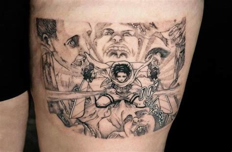 Titan tattoo. Explore this stunning Attack on Titan tattoo design. A perfect choice for anime fans and lovers of intricate artwork. Explore. Art. Save. Maine. Maine. Painting. Anime Characters. Marvel. Manga. Anime Character Drawing. Anime Tattoos. Attack On Titan Tattoo. Character Drawing. I. 77. 6 followers. 