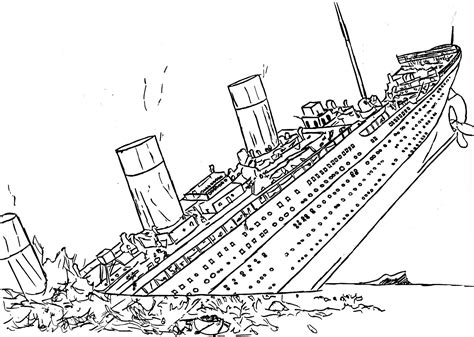 Titanic Coloring Pages Sinking