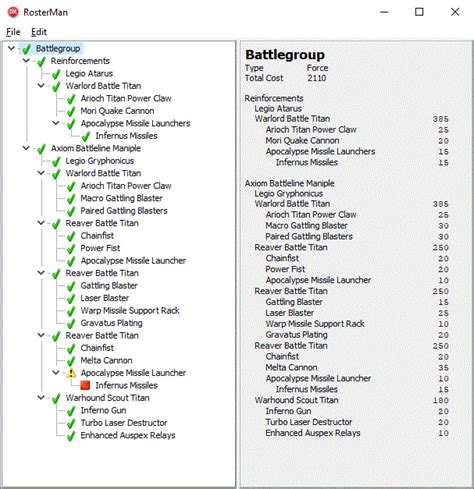 Titanicus list builder.  Create, view and share army lists for a wide range of game systems u...