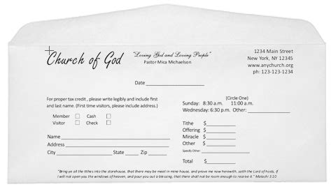 Tithe / Offering / Giving Envelope Printing You Can Trust
