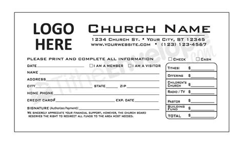 Tithe Envelope Template