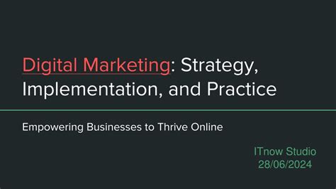 Title Digital Marketing Strategy Implementation And