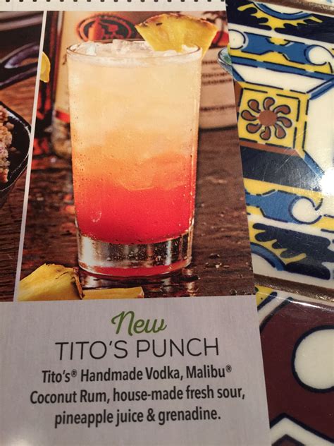 5 Nov 2020 ... ... Tito's Prickly Punch made with Tito's Handmade Vodka, Torchy's Pucker Up Punch, sweet and sour and a splash of soda. Guests can safely dine .... 