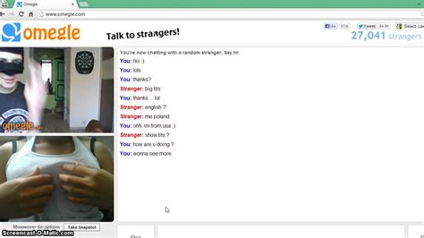 Meet strangers with your interests! Omegle (oh·meg·ull) is a great way to meet new friends, even while practicing social distancing. When you use Omegle, we pick someone else at random and let you talk one-on-one. To help you stay safe, chats are anonymous unless you tell someone who you are (not suggested!), and you can stop a chat at any time.