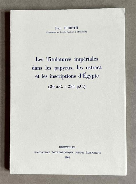 Titulatures impériales dans les papyrus, les ostraca et les inscriptions d'égypte (30 a. - Case ih mx 125 manuale del trattore.