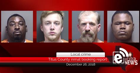 Jun 5, 2018 · Titus County Sheriff Inmate Booking Report || Nov. 15, 2023 eExtra News November 15, 2023 You may have missed . 