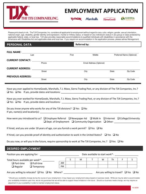 Tj max application. Download and print an employment application for HomeGoods, Marshalls, Sierra, Homesense, or TJ Maxx stores. Learn more about the benefits of working for The TJX … 