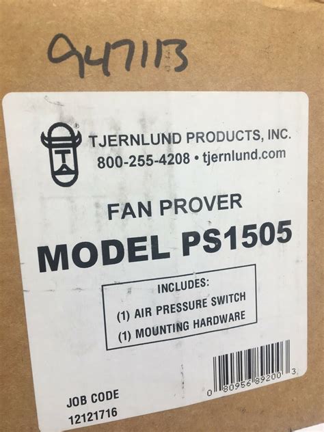 Tjernlund PS1505 User Manual