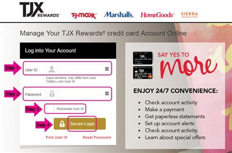 Go to the Rewards tab. Log into your TJX account