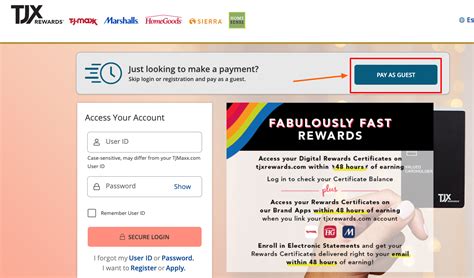 Registering your TJX Rewards credit card creates an