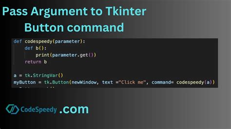 Tkinter button command with arguments.  You'll need to account for that ei...