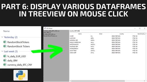 Tkinter display dataframe.  I was successful in obtaining the initial page wi...