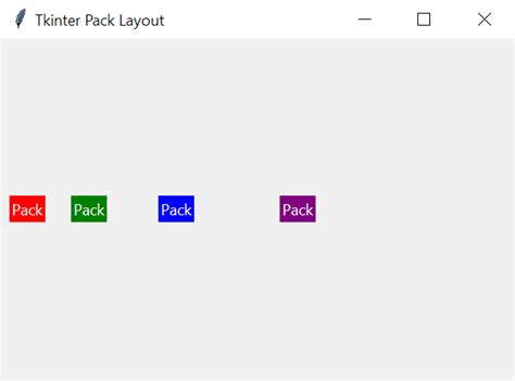 Tkinter pack horizontal.  You can also achieve a horizontal layout by changing Pack is t...