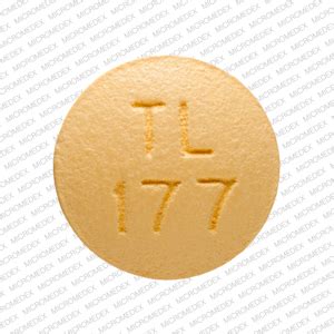 Tl 177 round pill. Pill Identifier results for "TL 77". Search by imprint, shape, color or drug name. ... TL 177 . Previous Next. Cyclobenzaprine Hydrochloride Strength 10 mg Imprint TL 177 Color Yellow Shape Round View details. 1 / 4. 2775 Heart logo. Previous Next. Avalide Strength 12.5 mg / 150 mg Imprint 2775 Heart logo 