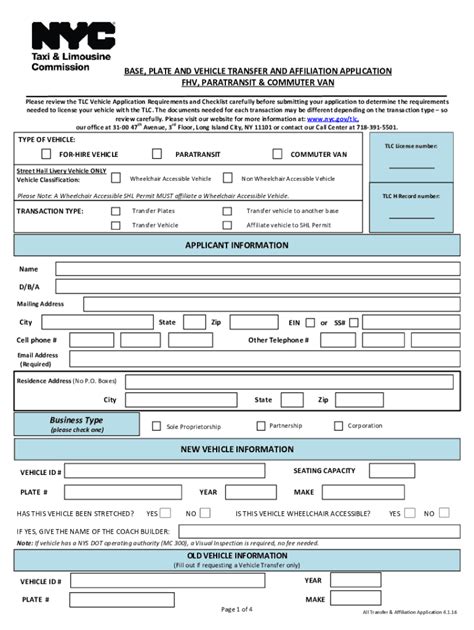 Tlc ev application form. TLC Driver License Replacement requests must be submitted in person, by making an appointment at the TLC's Long Island City facility. Appointments are made using TLC's online appointment system . Note: TLC licensees with a non-New York State DMV license must bring an official copy of their DMV record (abstract), dated within ninety (90) days of … 