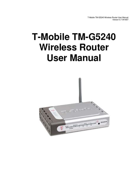 Tm g5240 t mobile wireless router manual. - 2008 ktm 525 engine rebuild manual.
