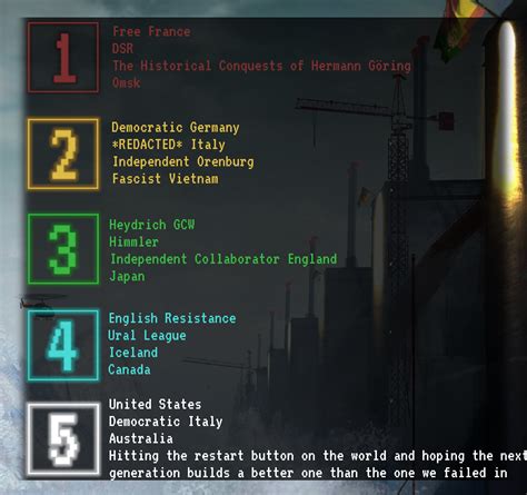 Tnomod. Slightly buffed AFRSR. Increased all base supply (from VPs, population, infrastructure), as well as supply hub range, to hopefully make the low-supply war situations in TNO playable. Removed Division Attrition from states without administrators for the Second Northern Expedition. Reduced Südwestafrika's GDP by 90%. 