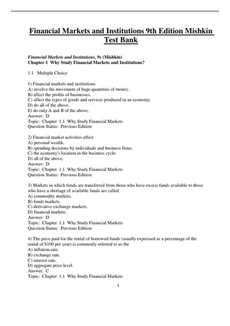 To 9th Mishkin Edition Answers