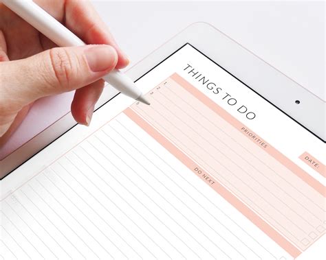 To Do List Digital Checklist iPad Android Tablet Daily Etsy