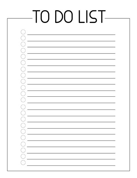 To Do List Printable Checklist