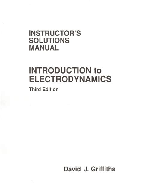 To Introduction Solutions Scribd Electrodynamics Griffiths