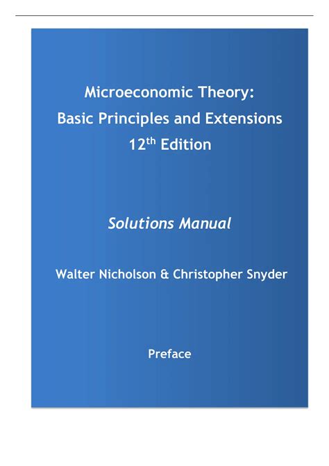 To Microeconomic Solutions Manual Solution Theory