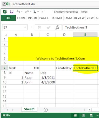 To TechBrothersIT C How to read Excel Cell Value in C