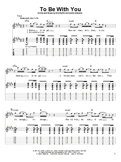 Feb 14, 2014 · Learn & play tab for bass, percussion and vocals with free online tab player, speed control and loop. Download original Guitar Pro tab TO BE WITH YOU INTERACTIVE TAB by Mr. Big @ Ultimate-Guitar.Com . 