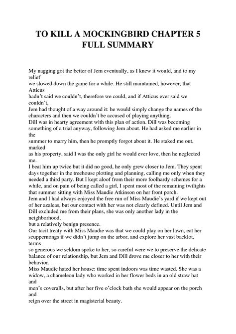 To kill a mockingbird chapter 5 questions and answers.  Sign up now to access To Kill...