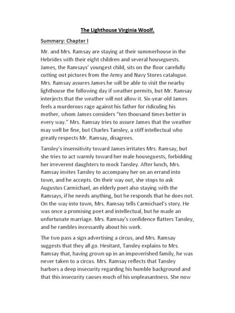 To the lighthouse chapter wise summary pdf
