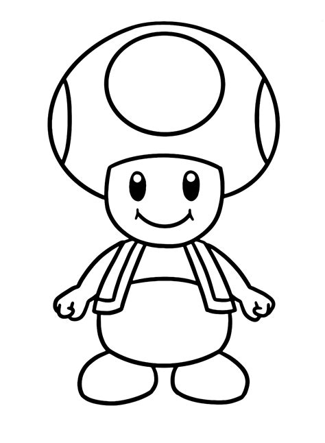 Toad Mario Coloring Pages Printable