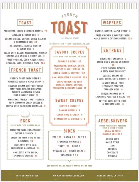 Toast Menu Templates