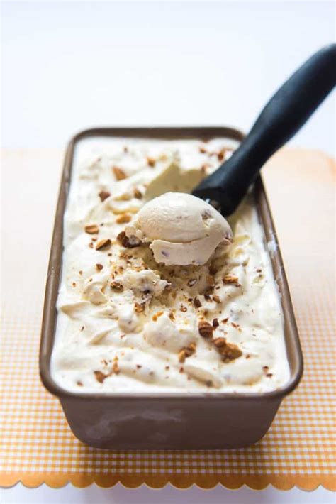 Toasted almond ice cream. 3. In a medium bowl, whisk together the egg yolks and evaporated milk. Gradually pour in the hot milk mixture, whisking until blended. Return the mixture to the pan and cook over medium heat ... 