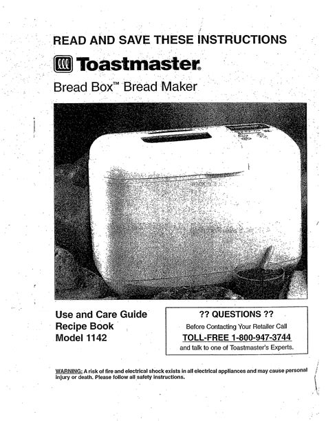 Toastmaster BREAD BOX 1142 Manuals ManualsLib