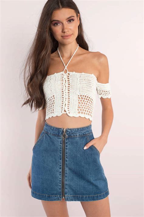 Tobi White Crochet Top Size M Medium - Pinterest