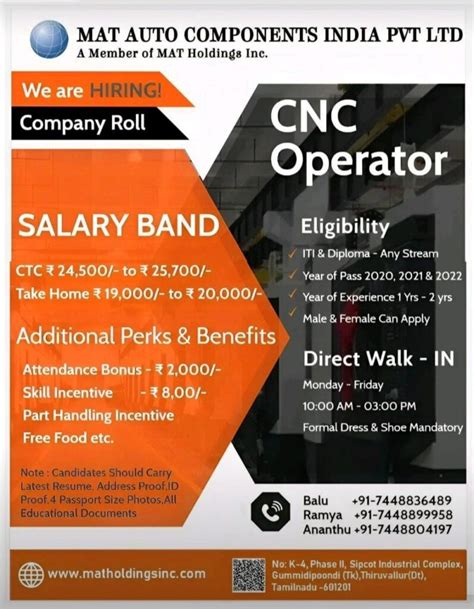 Today CNC and VTL Operator Job Openings in Coimbatore - Balaji …