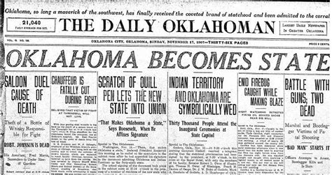 Today in History: November 16, Oklahoma becomes 46th state