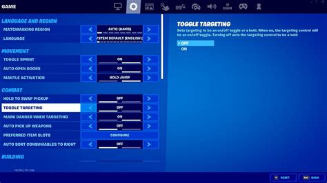 Toggle targeting fortnite pc.  Click on the "Video" tab.  Press and Hold: P...