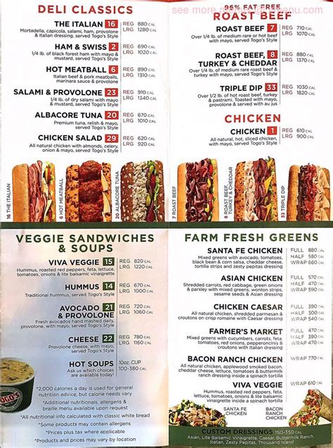 Togo Menu