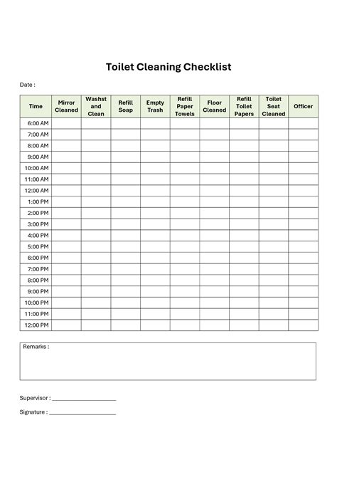 Toilet Cleaning Checklist Forms Docs 2023