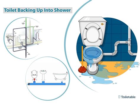 Toilet backing up into shower. When you flush your toilet, water backs up into the bathtub/shower. When you run your washing machine, sinks or toilets start to overflow. You see, a clog ... 