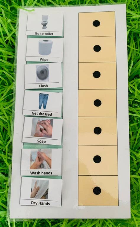 Toileting washing hands routine Visual Schedule Etsy