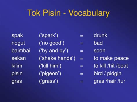 Tok Pisin Vocabulary with Examples AnkiWeb.