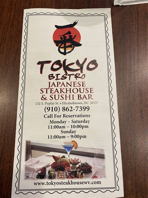 Tokyo bistro Elizabethtown, NC 28337 - Restaurantji