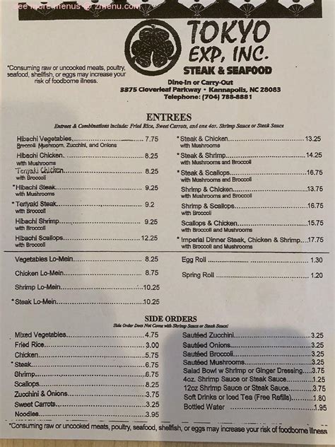 Tokyo express kannapolis menu. We may be compensated when you click on product links, such as credit cards, from one or more of our advertising partners. Terms apply to the offers below. See our Advertiser Discl... 