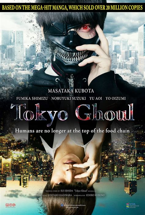 Tokyo ghoul movie. Released July 16th, 2017, 'Tokyo Ghoul' stars Masataka Kubota, Fumika Shimizu, Nobuyuki Suzuki, Yo Oizumi The NC-17 movie has a runtime of about 1 hr 59 min, and received a … 
